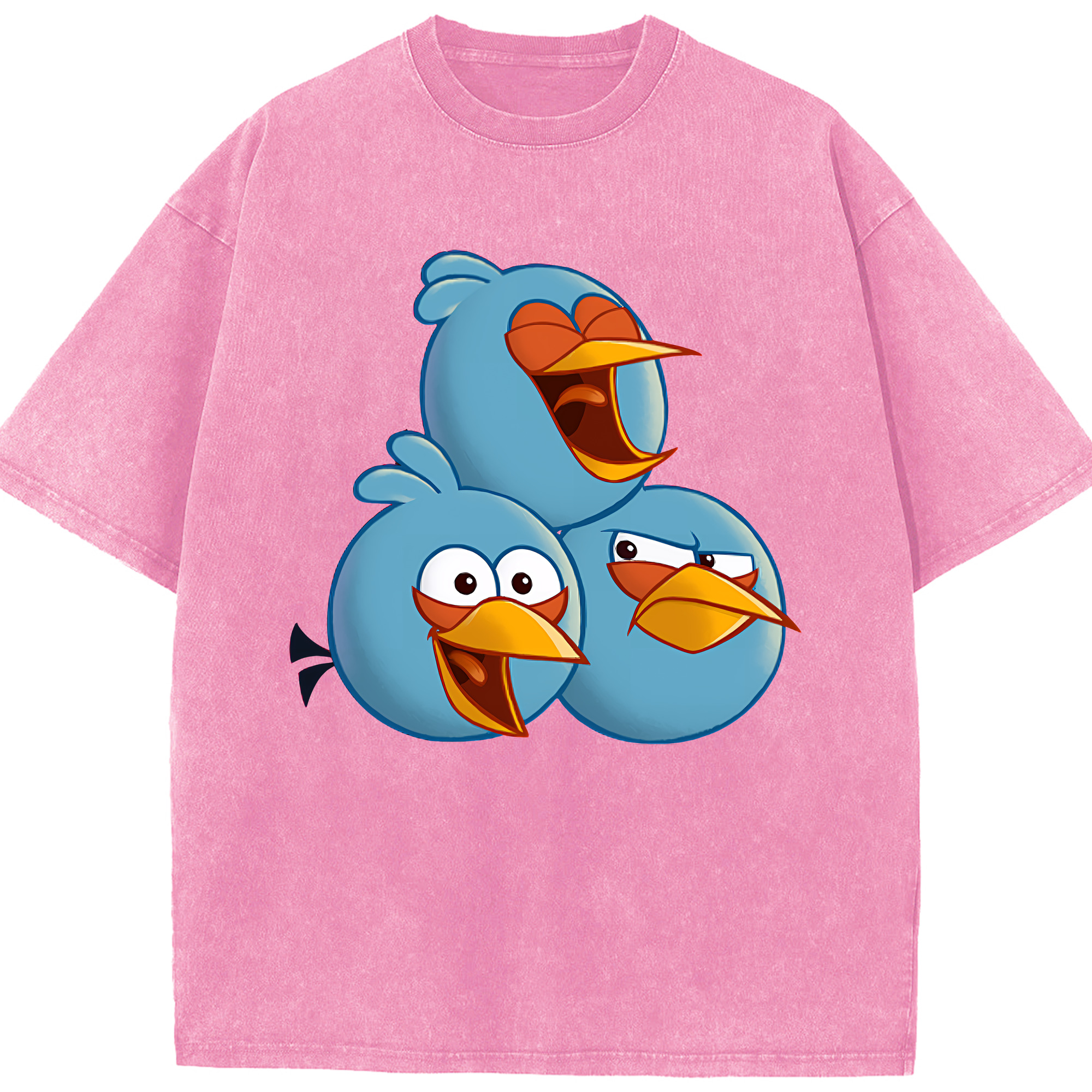 （画像用） Angry Birds アングリーバード 綿100% ヴィンテージ風 半袖Tシャツ（フロントプリント）